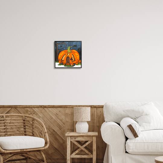 Stupell Industries Pumpkin House In Woods Framed Giclee Art